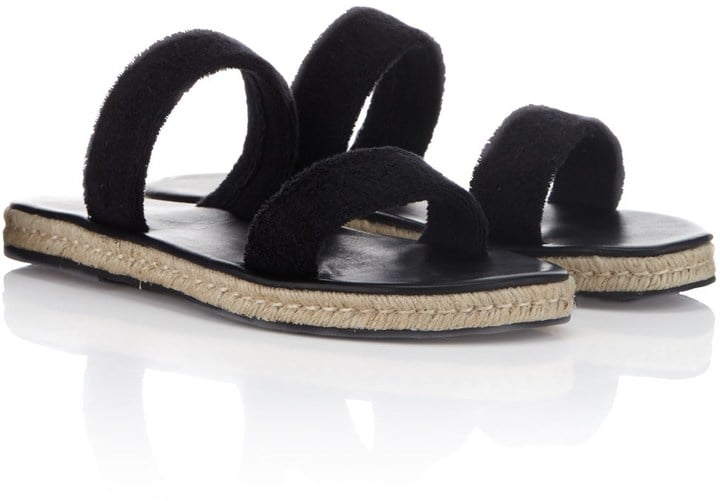 Maslin & Co Black Terry Cotton Hutton Sandals