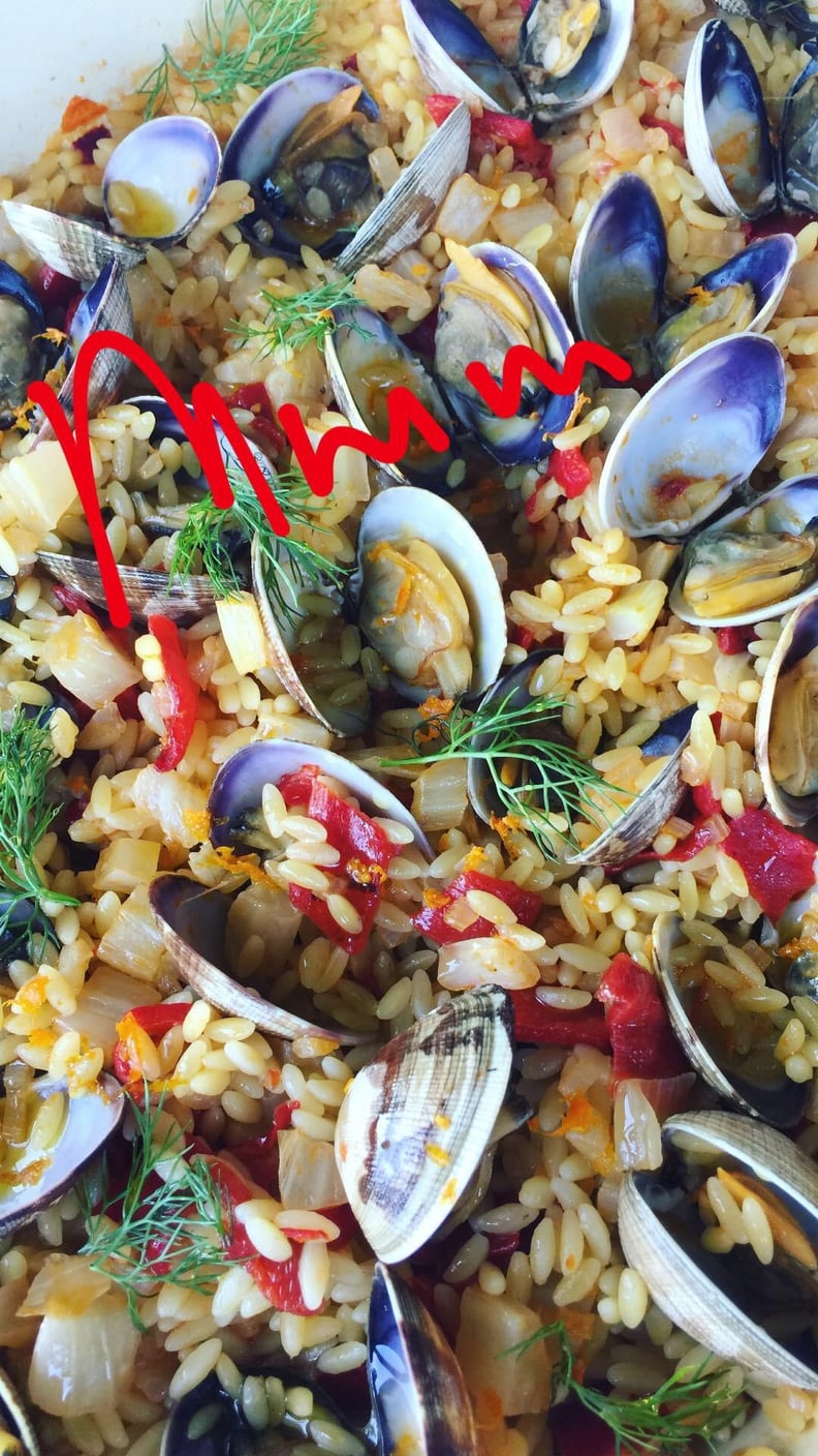 The book will feature plenty of dinner inspiration, like this orzo and clams.