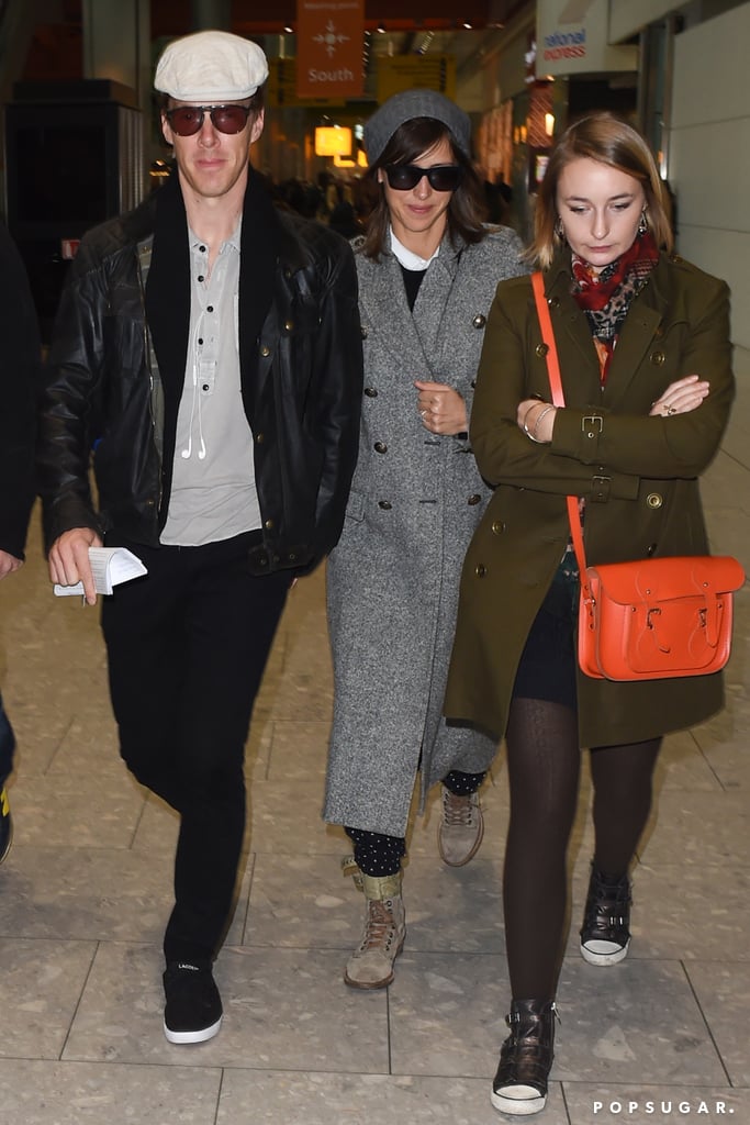 Benedict Cumberbatch and Sophie Hunter at Heathrow Airport
