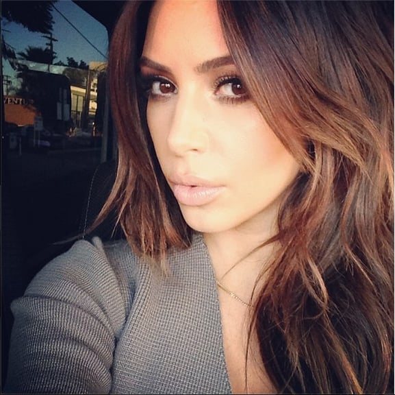 Kim Kardashian Brunette Hair 2014 Popsugar Beauty
