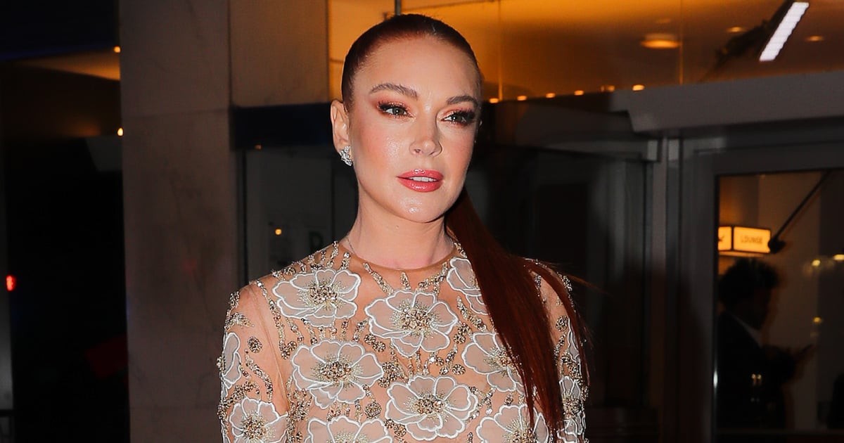 Lindsay Lohan: Sheer Dress at Falling For Christmas Premiere