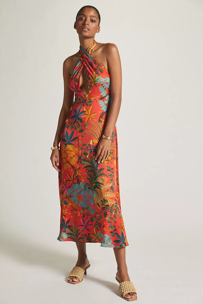 A Tropical Print Dress: Farm Rio x Anthropologie Halter Maxi Dress
