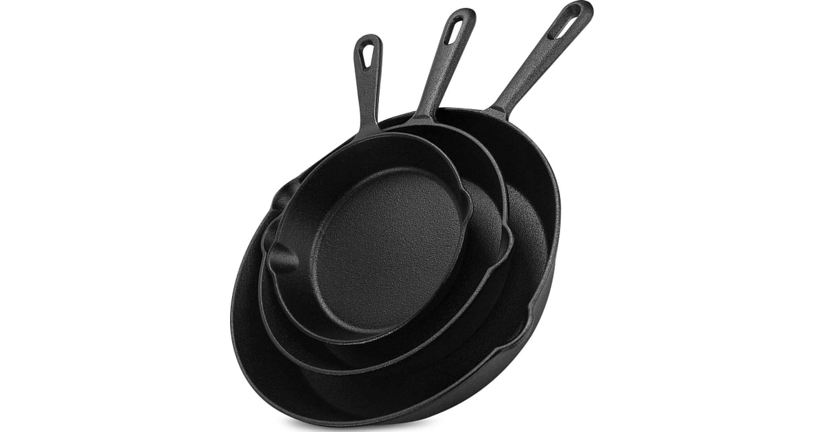 CastIron Pans Utopia Kitchen PreSeasoned Cast Iron Skillet Set