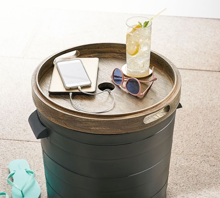 Bronze Pool Storage Bin With Charging Station