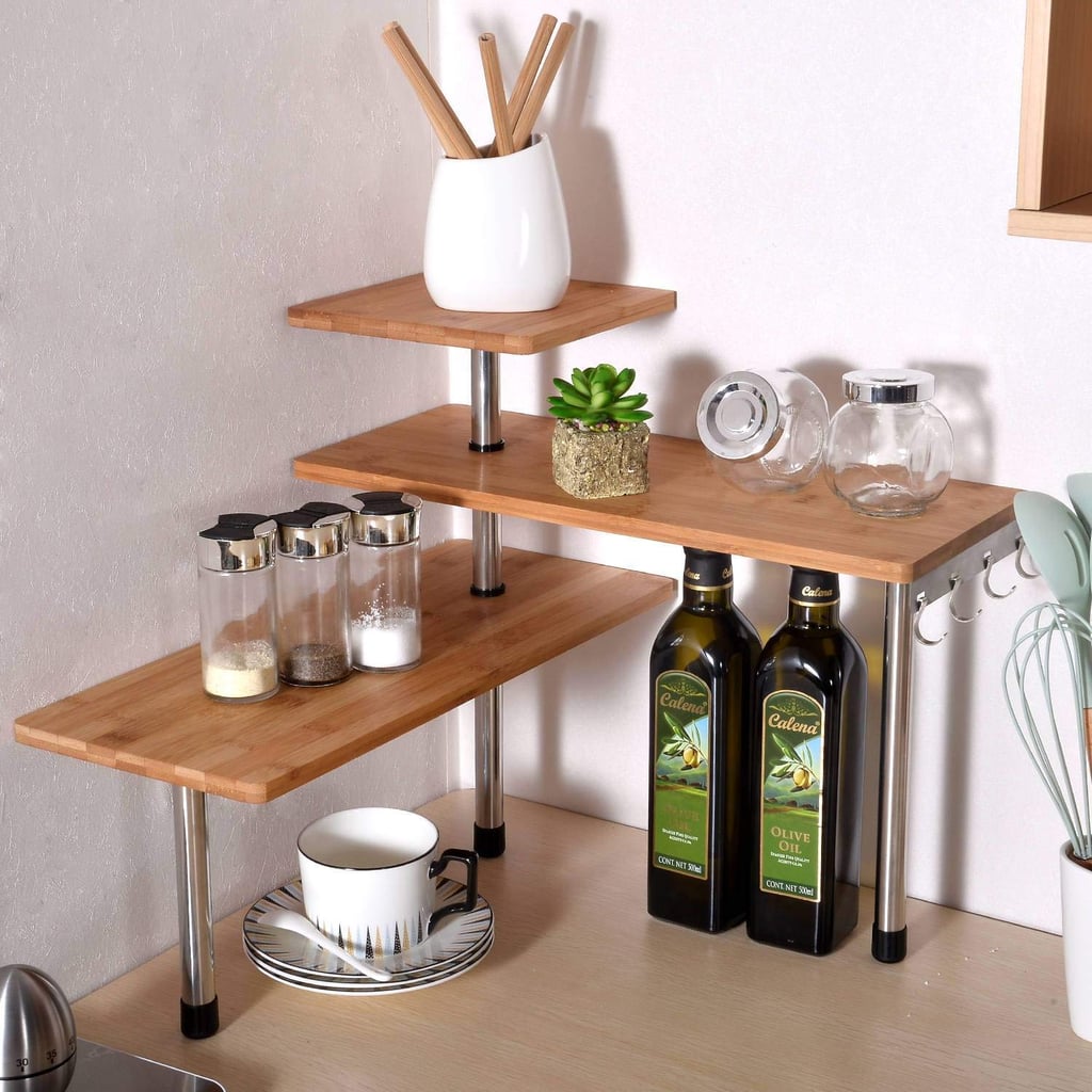 Ollieroo 3 Tier Corner Shelf Bamboo Spice Rack