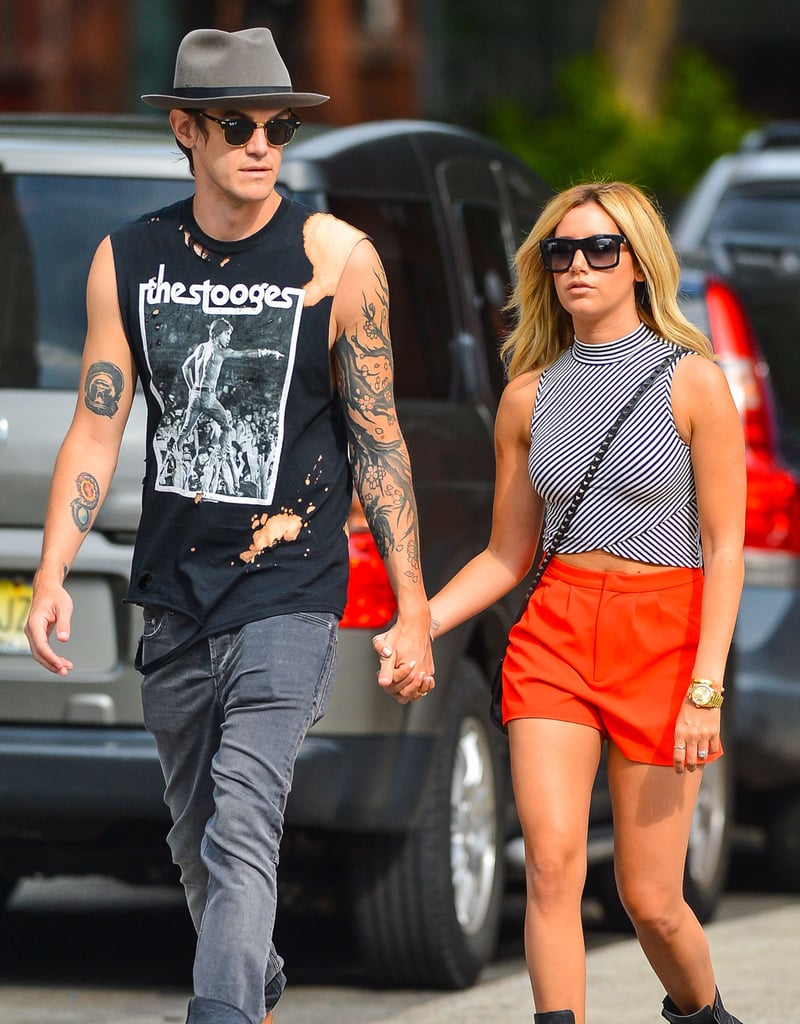 Ashley Tisdale and her fiancé, Christopher French, held hands on the streets of NYC on Wednesday.