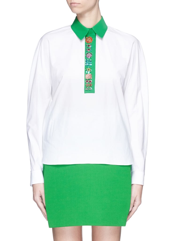 DELPOZO Bead Sequin Cotton Poplin Shirt ($1,600)