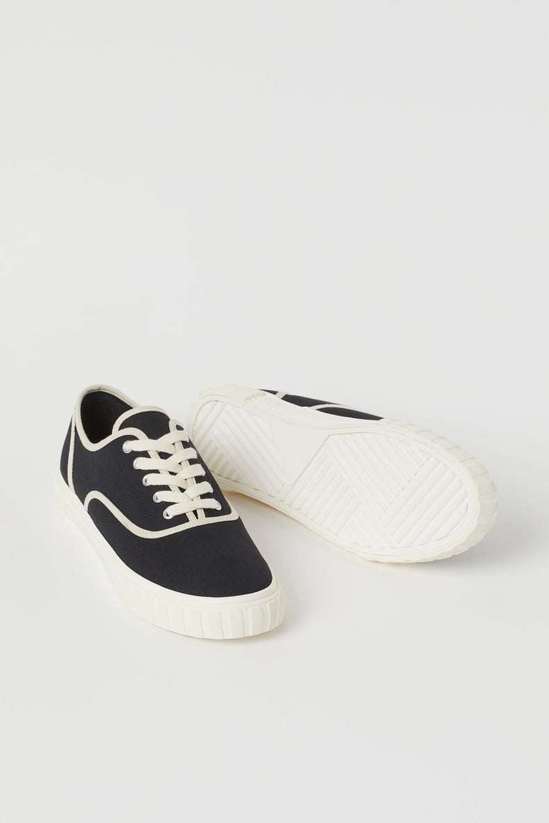 For a Sporty and Fashionable Look: H&M Twill Sneakers