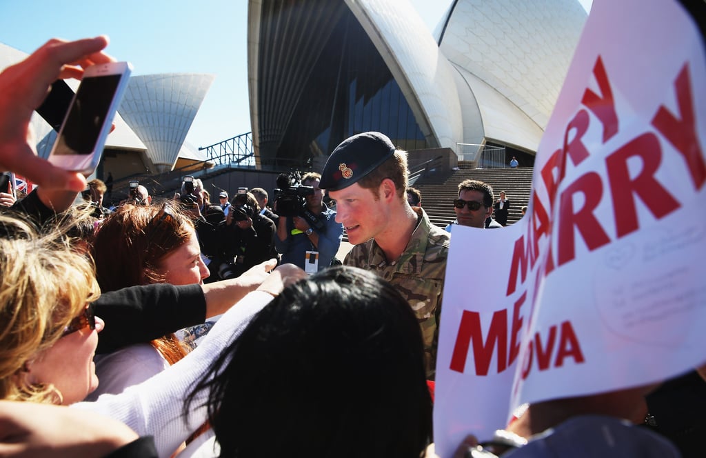 Prince Harry Gets a Kiss on the Lips From Australian Fan