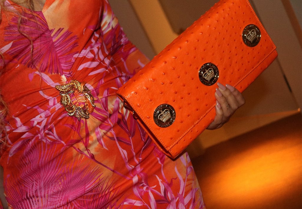 Beyoncé Wore Pink and Orange Tropical Print Dress in Miami