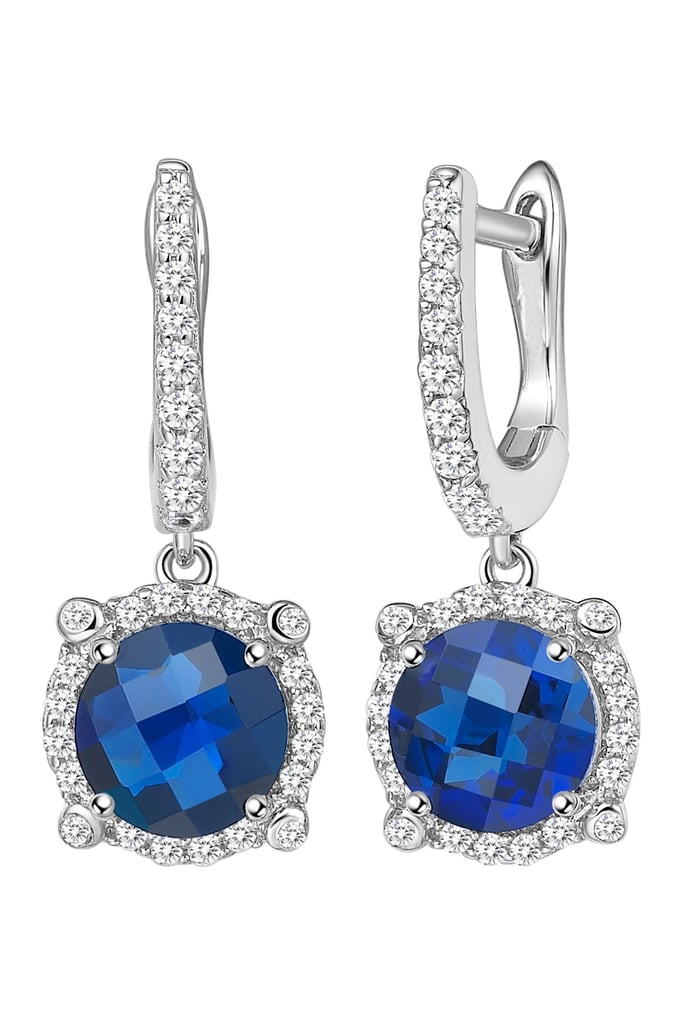 LaFonn Platinum Plated Sterling Silver Simulated Diamond & Lab-Grown Blue