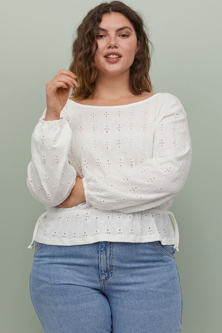 H&M+ Embroidered Jersey Top