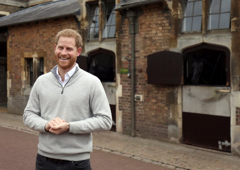 Britain's Prince Harry, Duke of Sussex, speaks to members of the media at Windsor Castle in Windsor, west of London on May 6, 2019, following the announcement that his wife, Britain's Meghan, Duchess of Sussex has given birth to a son. - Meghan Markle, th