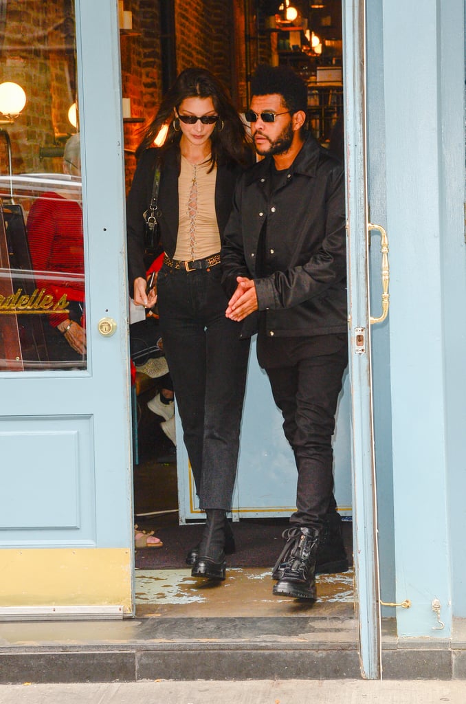 Bella Hadid Lace-Up Top With The Weeknd on Her Birthday Bella Hadid Lace-Up Top With The Weeknd on Her Birthday