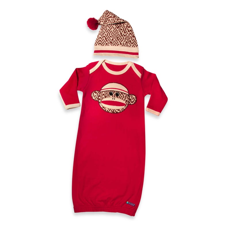 Sock Monkey Gown and Cap Set