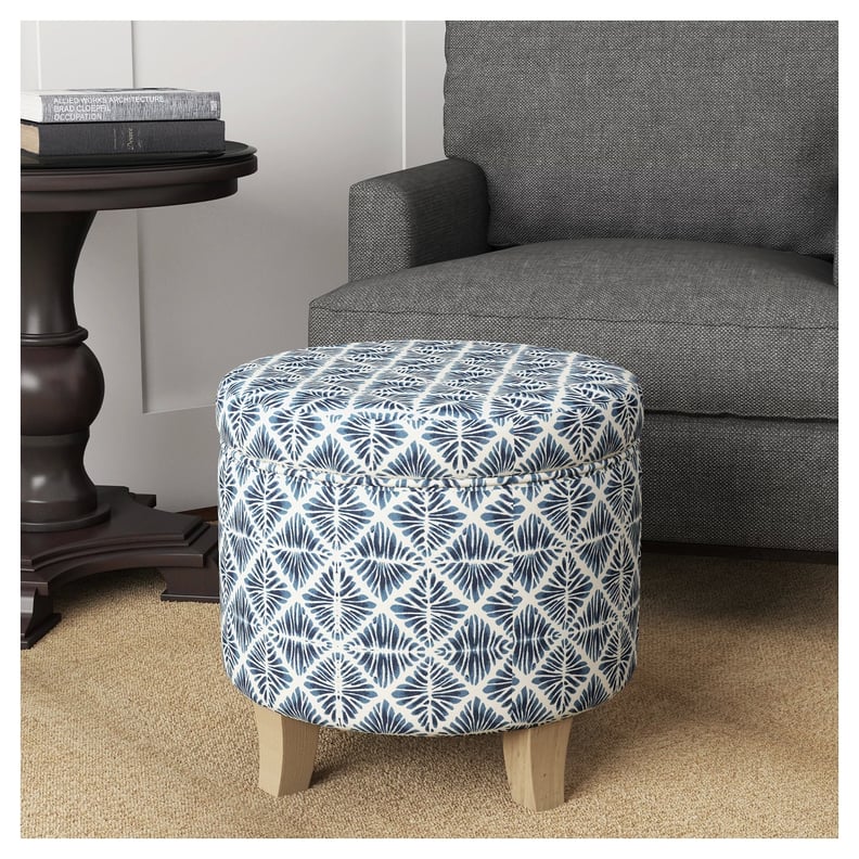 Cole Classics Round Storage Ottoman Flared Wood Leg