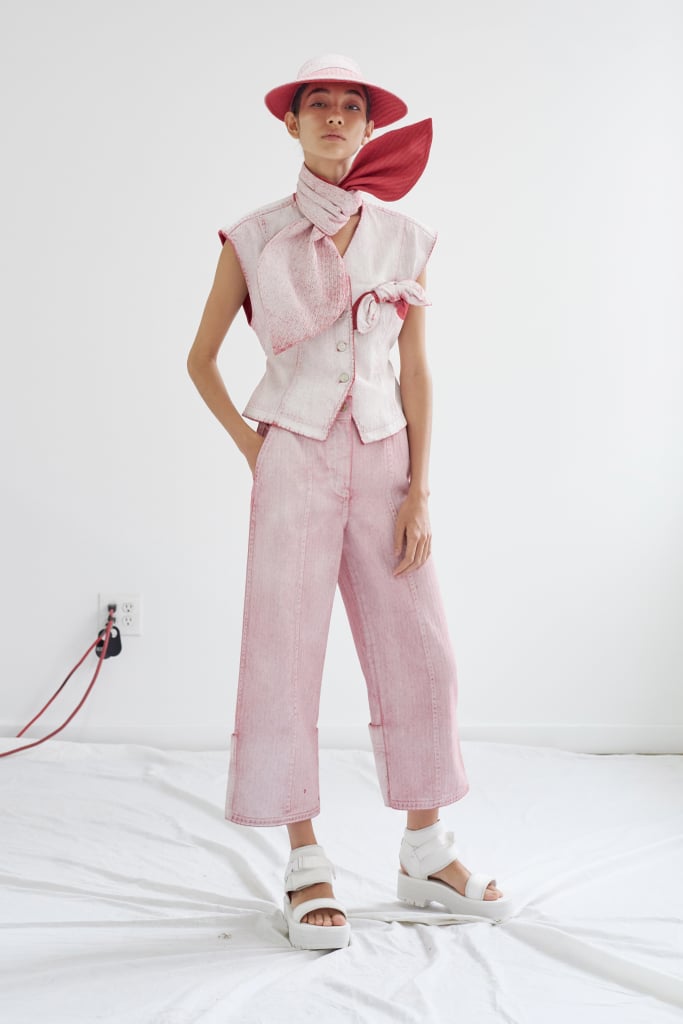 A Pink Denim Look From the Claudia Li Presentation at New York Fashion Week