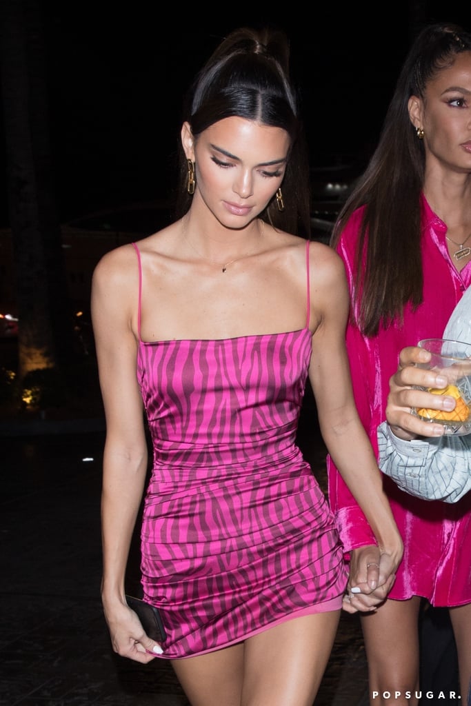 Kendall Jenner and Joan Smalls Twin in Pink Minidresses