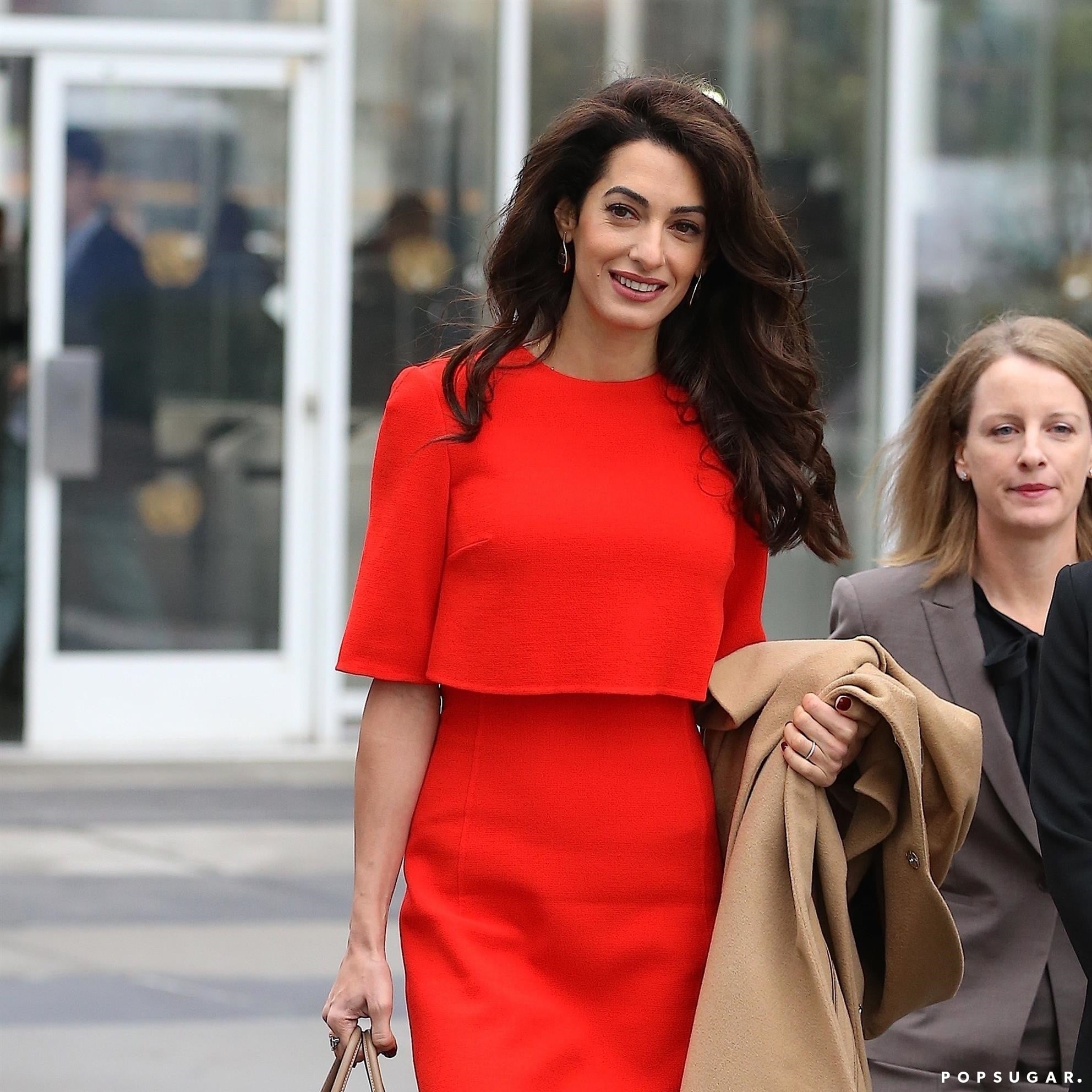 amal clooney red dress