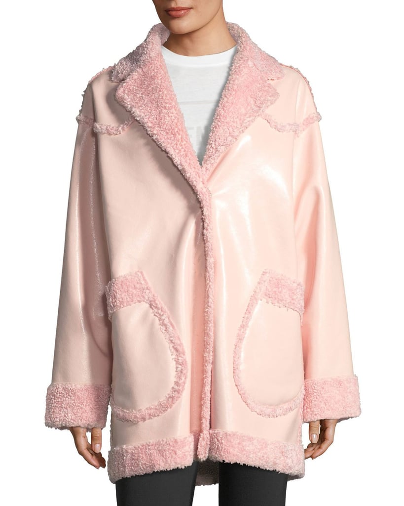 The mixed textures of this Opening Ceremony Reversible Furry Patent Coat ($695) give you all the outerwear options your heart desires.