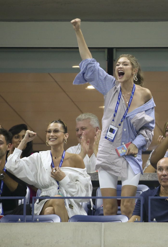 Gigi and Bella Hadid at US Open in Button-Downs 2018