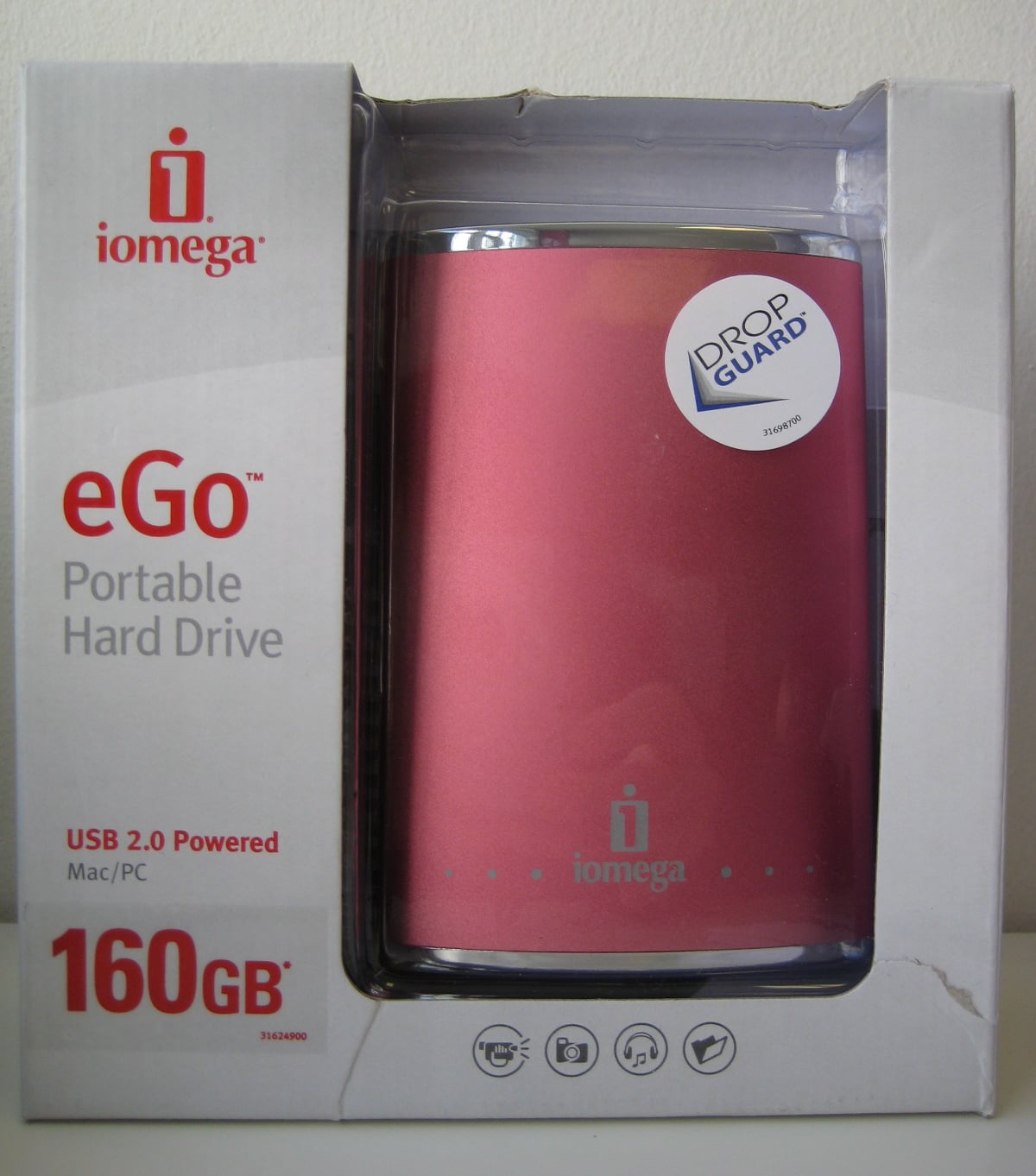 Flask Style Pink Portable Hard Drive by Iomega