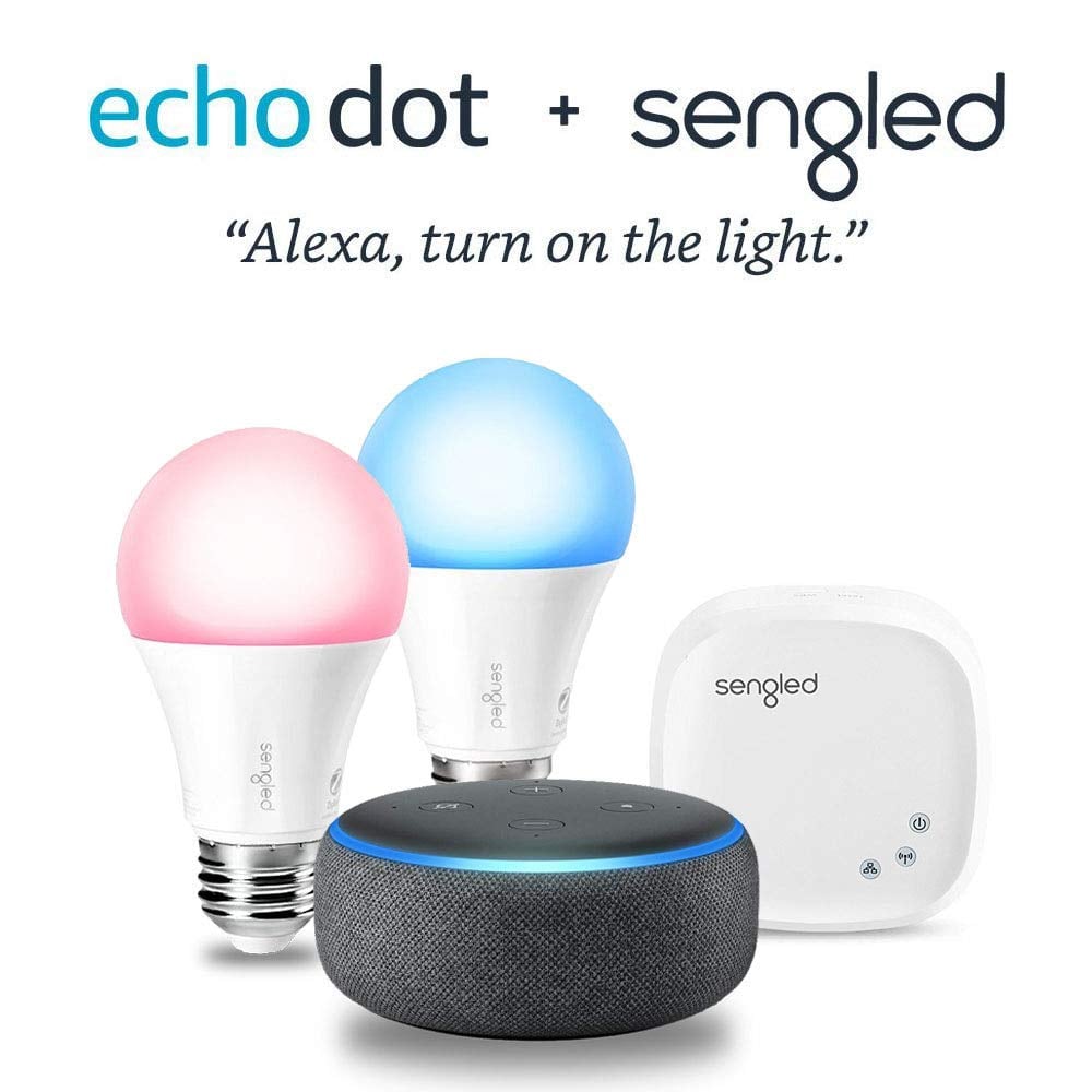 Echo Dot (3rd Gen) With Sengled Colour Smart Lighting Kit