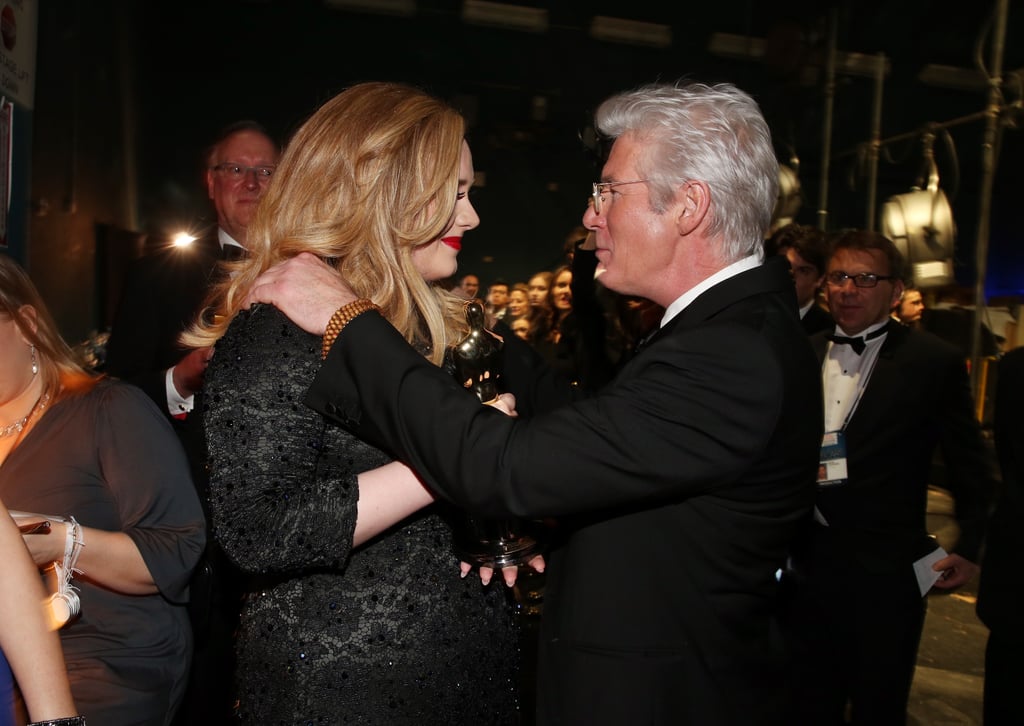 Adele Adkins and Richard Gere backstage at the 2013 Oscars.
Adele Adkins and Richard Gere backstage at the 2013 Oscars.