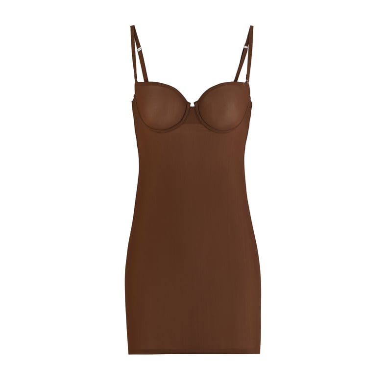 Skims Naked Convertible Slip Dress in Smokey Quartz