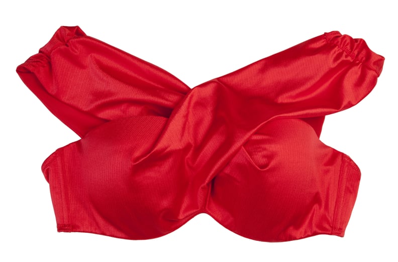 Hunter McGrady Plus Size/Curve Red Wrap Bikini Top