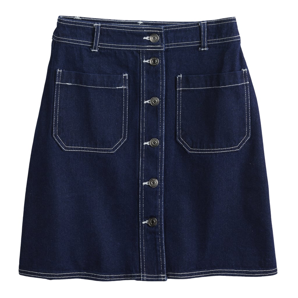 Vintage Denim Mini Skirt in Dark Rinse