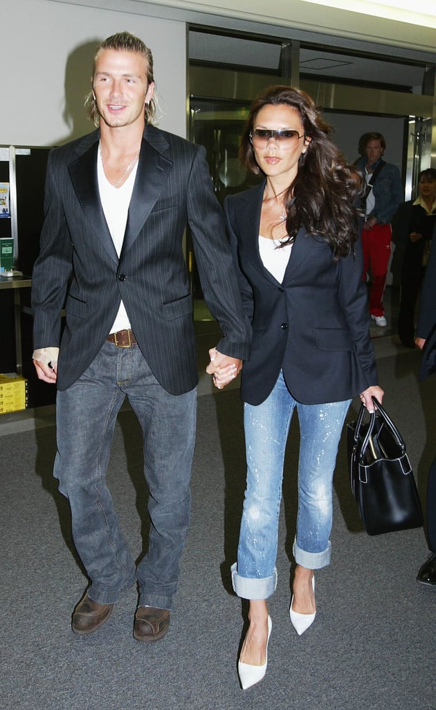 David and Victoria Beckham in Matching Blazers in 2003