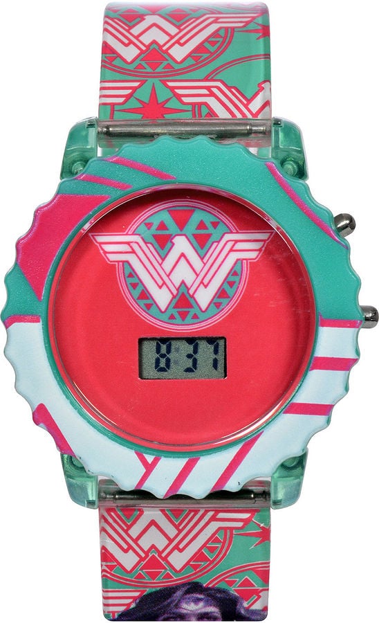 DC Comics Wonder Woman LCD Rotating Flash Dial Strap Watch