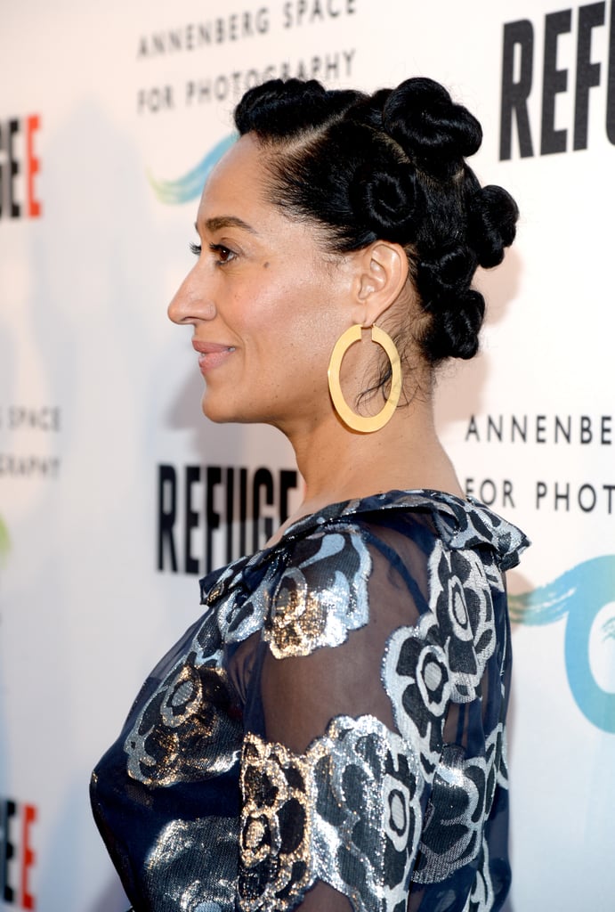 Tracee Ellis Ross's Modern Bantu Knots at the Refugee Exhibit in 2016