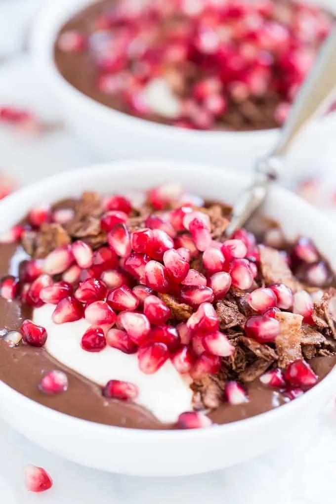 Chocolate-Covered Pomegranate Açai Bowl Recipe