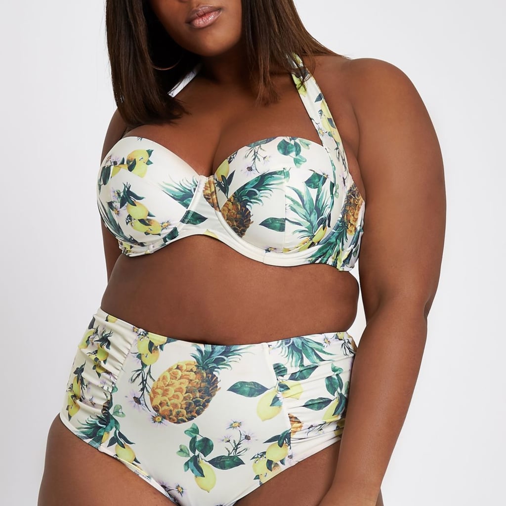 River Island Pineapple Ruched Halter Bikini