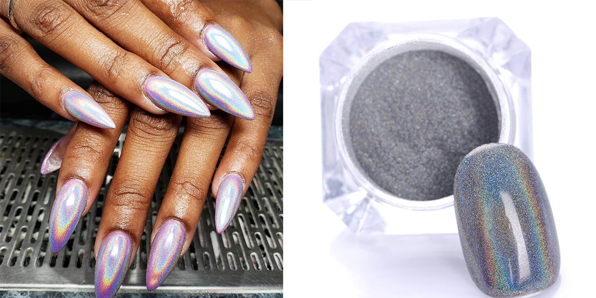 PrettyDiva Mermaid Chrome Nail Powder, These Nail Powders Will Give You a  Holographic Manicure at Home