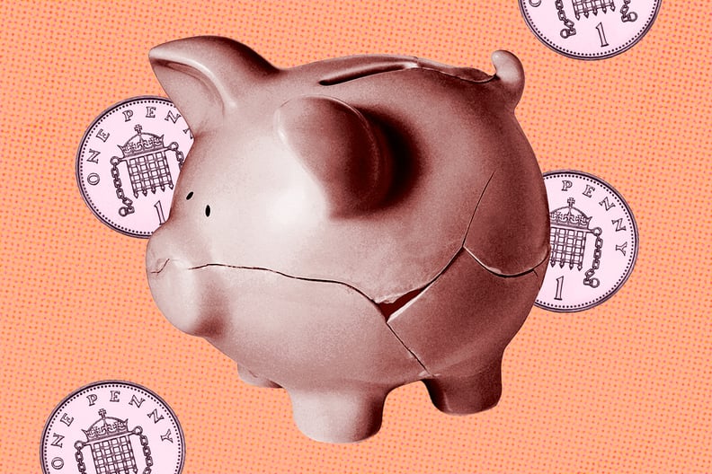 cracked piggy bank