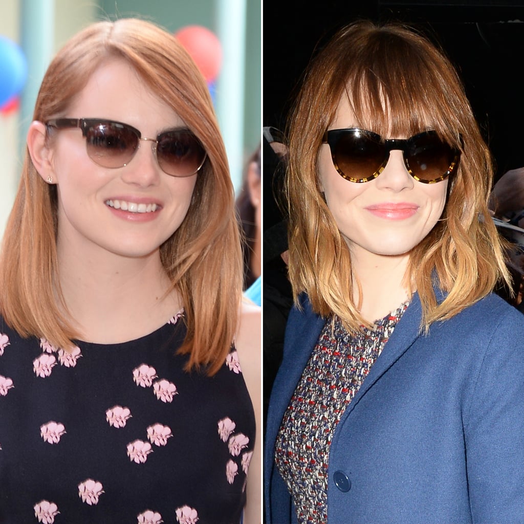 Emma Stone Bangs 2014  POPSUGAR Beauty