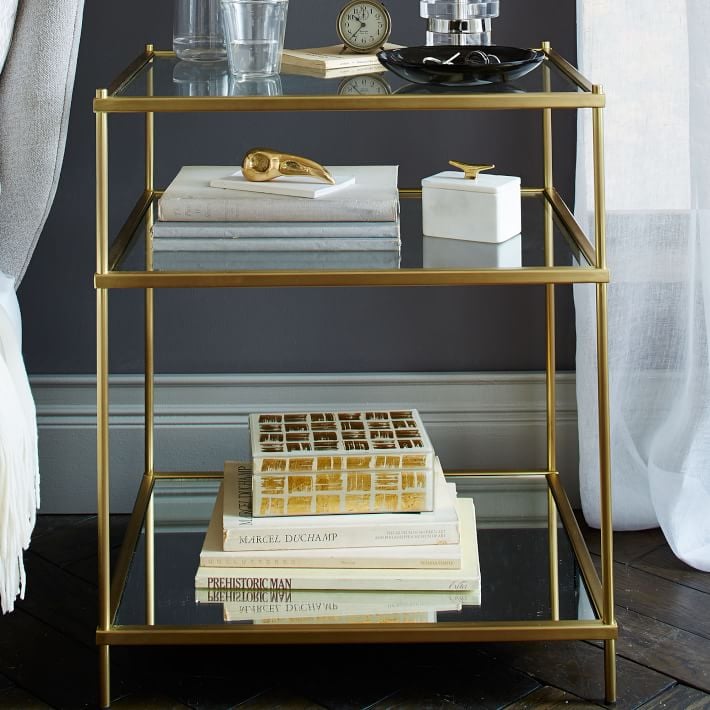 Antique sales brass nightstand