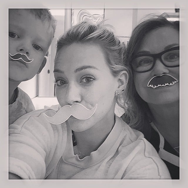 Silly Hilary Duff and Luca mustache you a question.