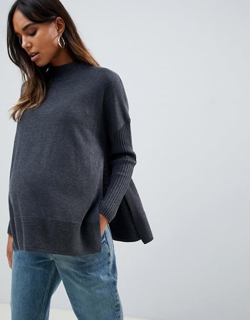 ASOS Design Maternity Nursing Eco Boxy Sweater With Ripple Hem