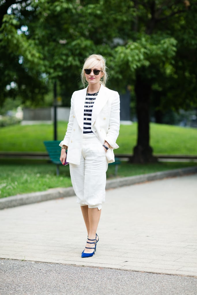 Up the ante by daring to wear white on white.