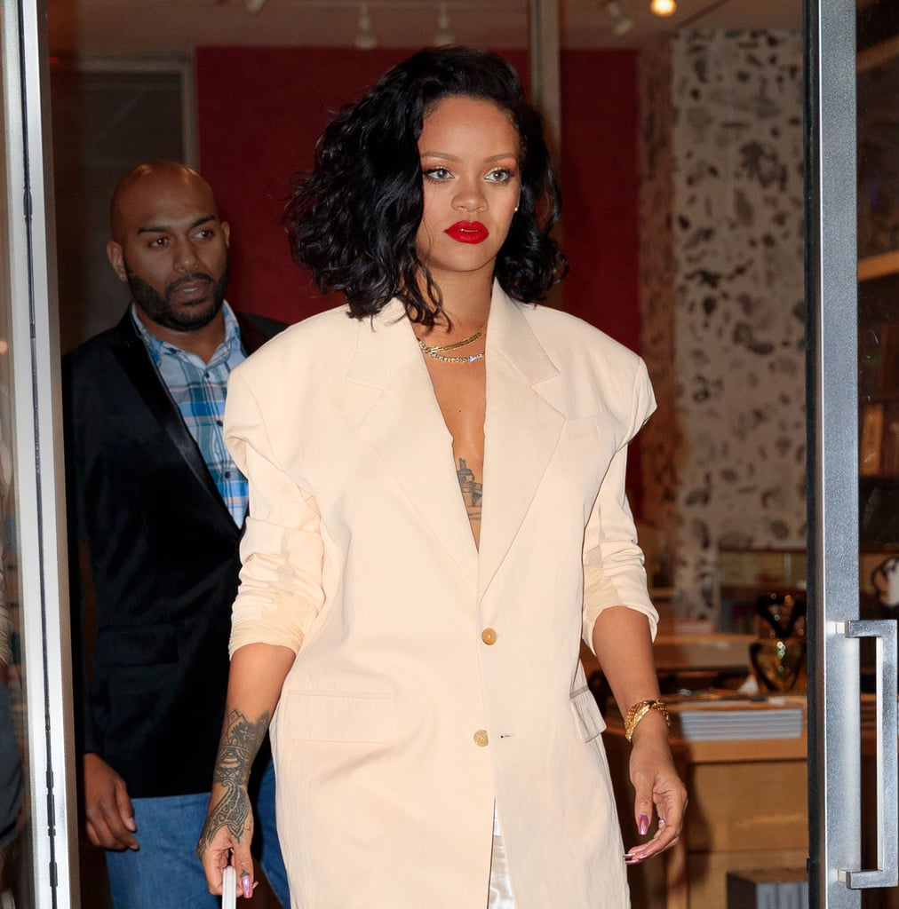 Rihanna's Slip Dress and Blazer January 2019