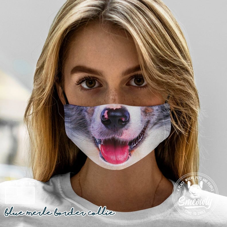 Cute Border Collie Dog Animal Mouth Face Mask