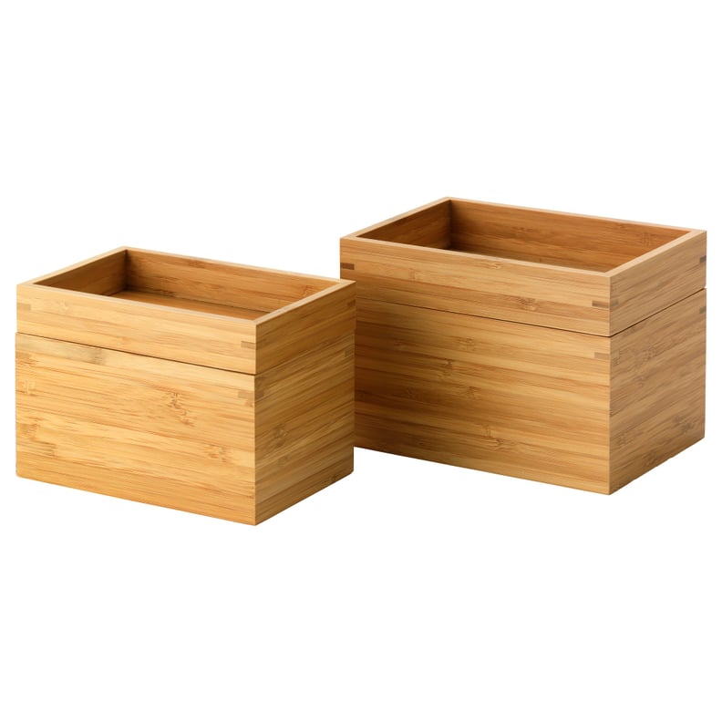 Bathroom: Ikea Dragan 4-Piece Bamboo Bathroom Boxes