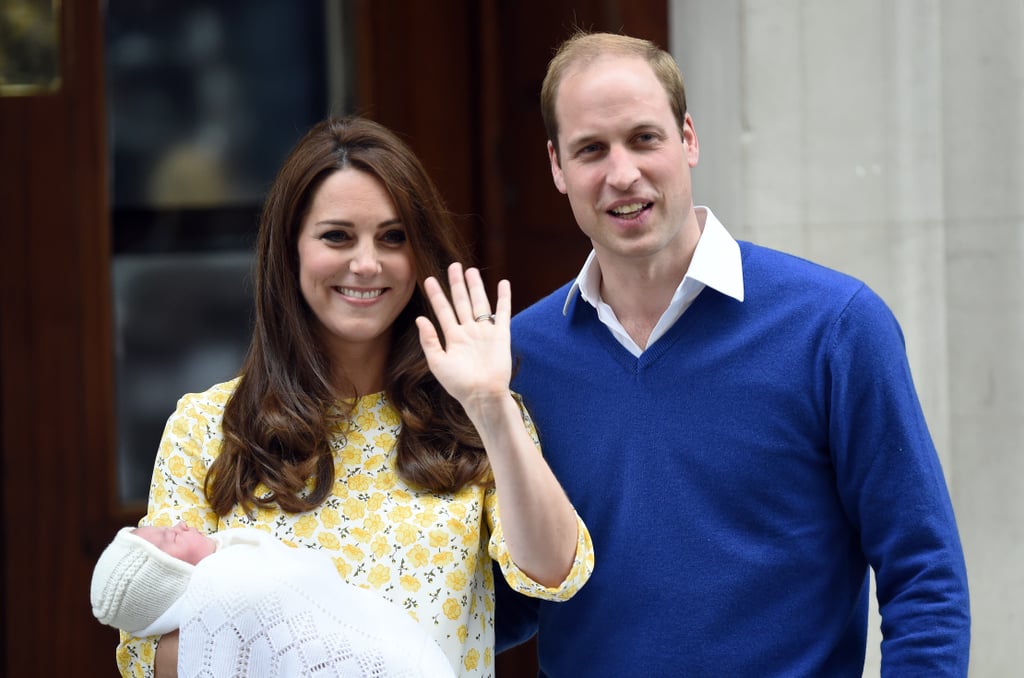 William and Kate greeted the crowd after they welcomed daughter Charlotte into the world in May 2015.