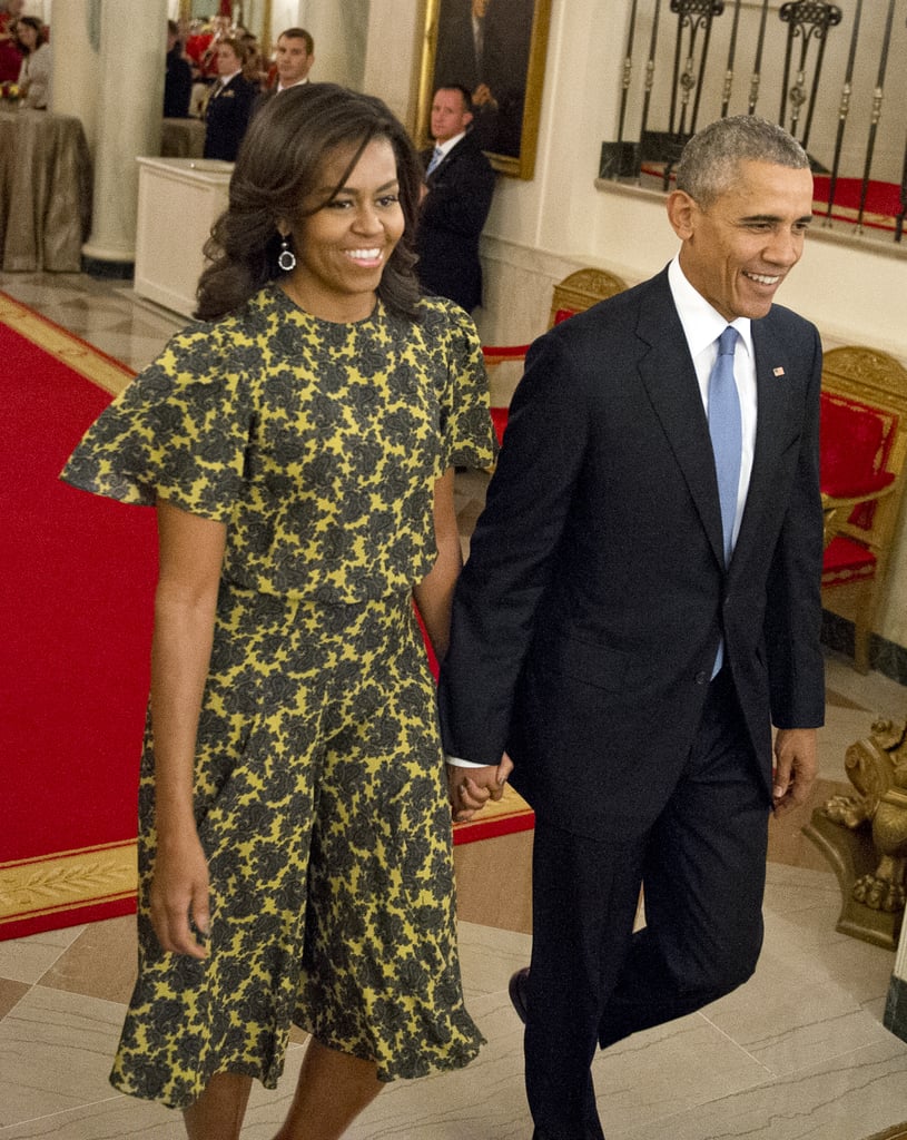 Wearing Michael Kors for the Presidential Medal of Freedom ceremony in 2015.