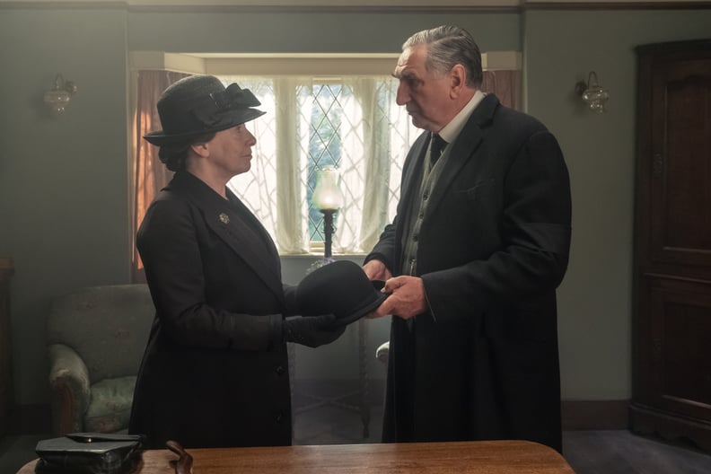 Phyllis Logan as Mrs. Hughes and Jim Carter as Mr. Carson in "Downton Abbey: A New Era"