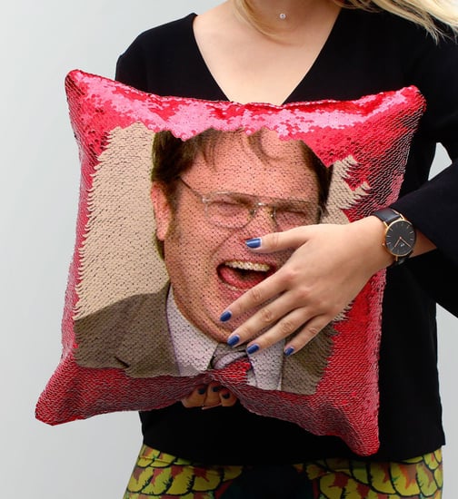 sequin pillow the office
